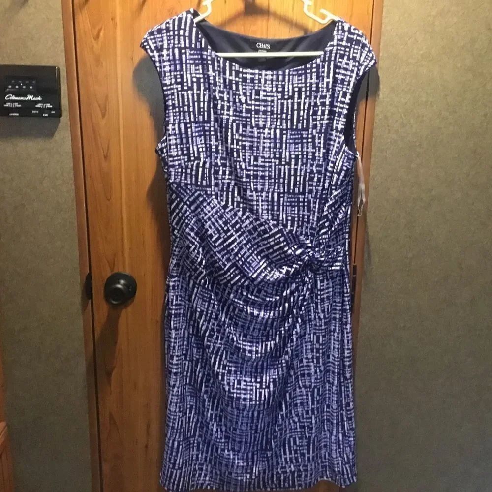 NWOT Chaps Women’s Blue & White Knit Dress Size XL